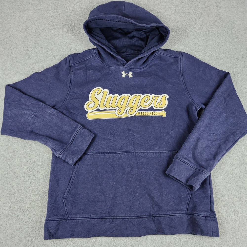 Under Armour Hoodie Youth Large Blue Sluggers 99 Baseball Athletic Pullover
